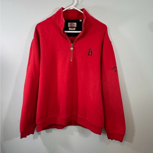 Callaway Other - Callaway Men Large Red 1/4 Zip-Up Fleece Sweater